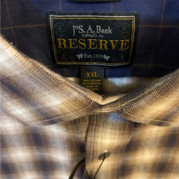 NWT- Jos. A. Bank Reserve Cotton/Cashmere Blend Sport Shirt - Picture 2 of 9